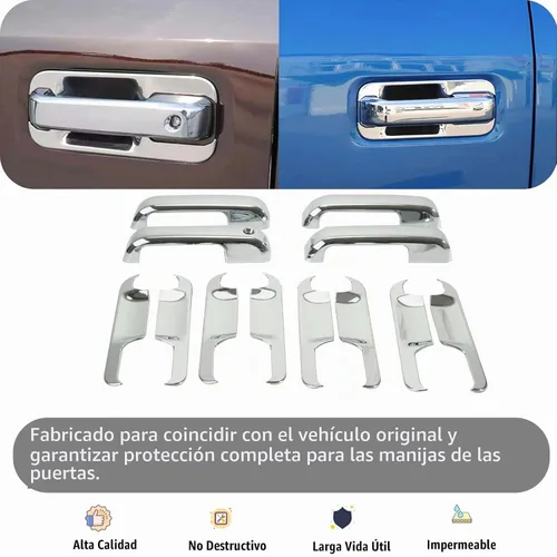 Vista 6 de AUCERAMIC Cubierta de manija de puerta cromada para Ford F150 2015-2020