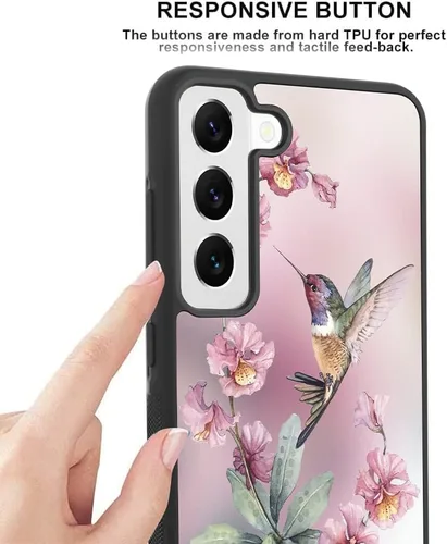 Vista 5 de OOK Funda compatible con Samsung Galaxy S23, protector de pantalla integrado, antideslizante, a prueba de golpes, para Samsung Galaxy S23 5G, flor