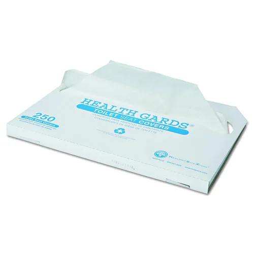 Vista 2 de Health Gards - HOSHG1000 HOSPECO HG1000 - Fundas para asiento de inodoro, plegadas, color blanco, paquete de 250 unidades (caja de 4)