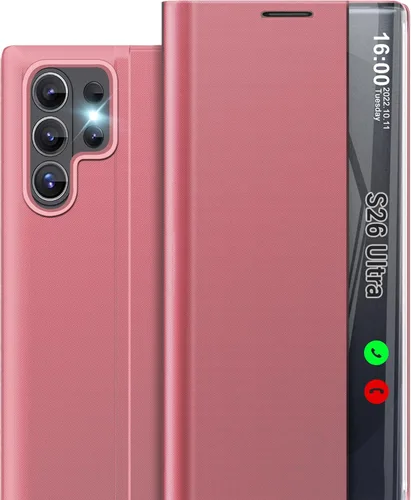 Vista 63 de Funda de teléfono para Samsung Galaxy A16 5G, Clear View Window Funda delgada de lujo para teléfono Galaxy A16 con soporte, funda protectora