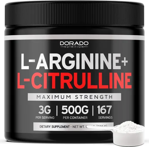 Vista 3 de L Arginine L Citrulina (240 unidades) – Píldora de óxido nítrico para resistencia y resistencia y L arginina L citrulina en polvo (0.11 onzas)