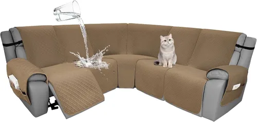 Vista 44 de Fundas de terciopelo 10% impermeables para sofá modular reclinable en forma de L, 1 pieza, fundas acolchadas para sofá reclinable esquinero, juego