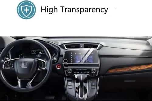Vista 3 de ZFM Protector de pantalla de vidrio templado compatible con Honda CRV 2017-2022, dureza 9H, alta definición, protector de pantalla táctil central