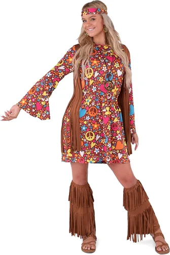 Vista 7 de Spooktacular Creations Disfraz hippie para mujer, trajes de Halloween de los años 70 para mujer, vestidos hippie para adultos para fiesta