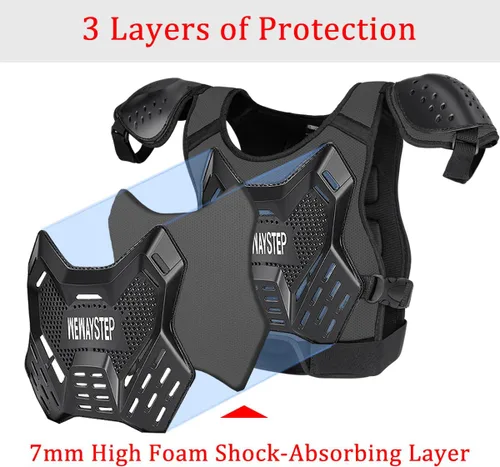 Vista 2 de Protector de Pecho para Bicicleta de Tierra para Niños - Chaleco de Armadura de Motocicleta Motocross con Rodilleras y Coderas - Traje de Protección