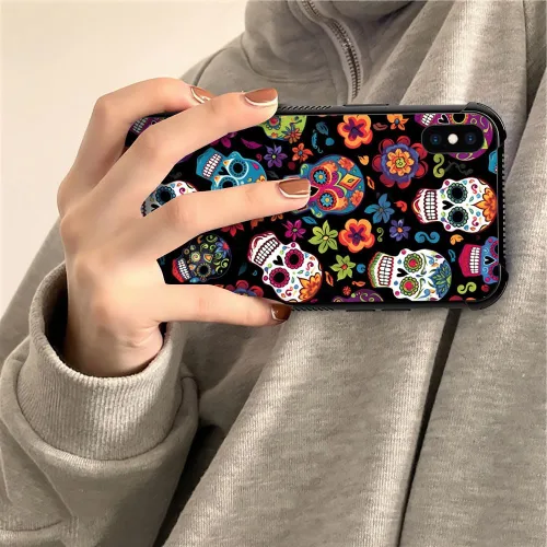 Vista 340 de Funda compatible con iPhone 8, a prueba de golpes, antiarañazos, bandera de ciervos de cola blanca de grano de madera estadounidense