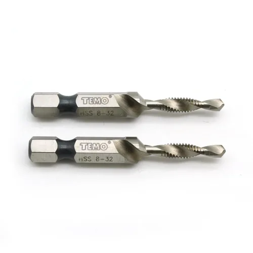 Vista 9 de TMAX Broca combinada de 2 piezas 1/4-20 y grifo multiuso desbarbado avellanador hexagonal