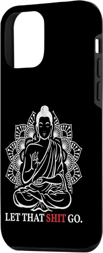Vista 2 de iPhone 12 mini Let That Shit Go Buda Meditación Entrenamiento Yoga Lover Estuche de regalo