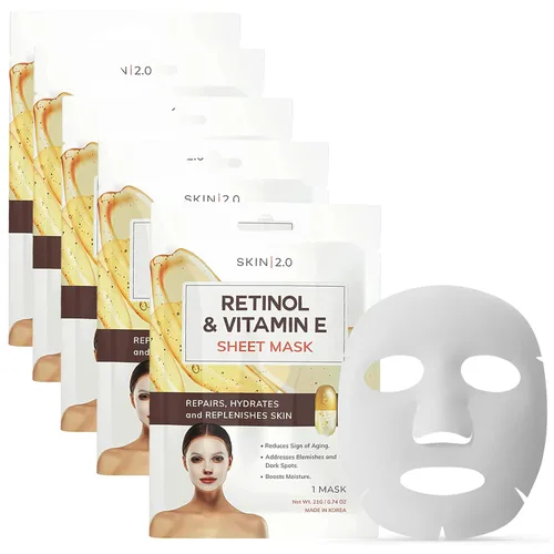 Vista 10 de Skin 2.0 Mascarilla de Hoja de Ácido Hialurónico y Colágeno – Hidratante, Antienvejecimiento, Reafirmante – Cuidado de la Piel Coreano Probado por