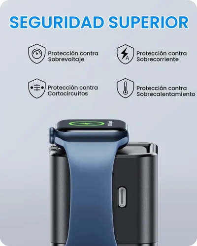 Vista 6 de BeaSaf Bloque de carga de 36 W para Apple con cargador de reloj integrado, bloque de cargador rápido PD plegable para iPhone, cargador de pared
