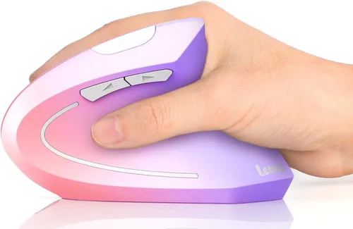 Vista 10 de Lekvey Ratón ergonómico, recargable 2.4G USB vertical inalámbrico, azul
