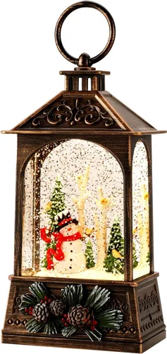 Vista 8 de Decoraciones de Navidad para interiores - 8 canciones navideñas, globo de nieve de Navidad musical - Globo de nieve con remolino de purpurina
