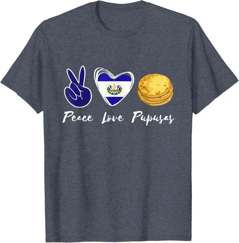Vista 83 de Pupusas Lover Love Peace El Salvadaor Camiseta Comida Salvadoreña