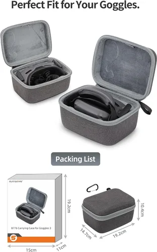 Vista 6 de Anbee Funda de transporte para gafas 3, funda rígida portátil compatible con DJI Avata 2 / Neo Drone Pro-View Combo - DJI Goggles 3/2