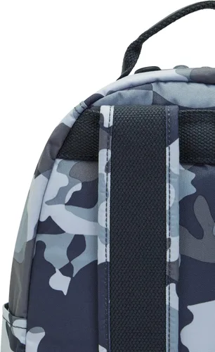 Vista 13 de Kipling Mochila pequeña Seoul para mujer, duradera, correas acolchadas para el hombro con funda para tableta, bolsa, Firma Emb, Mochila para tableta