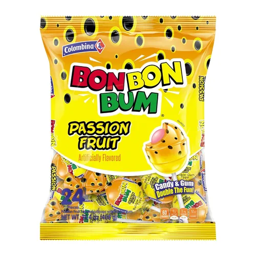 Vista 12 de Colombina Bon Bon Bum - Paletas de fresa, caramelos duros de frutas, paletas de fresa dulces envueltas individualmente, 24