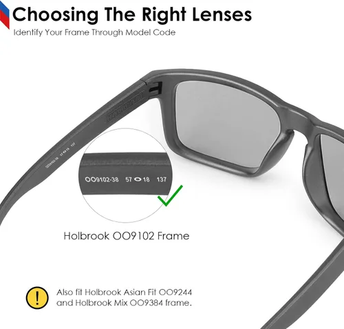Vista 2 de BLAZERBUCK Lentes de repuesto para gafas de sol Oakley Holbrook OO9102