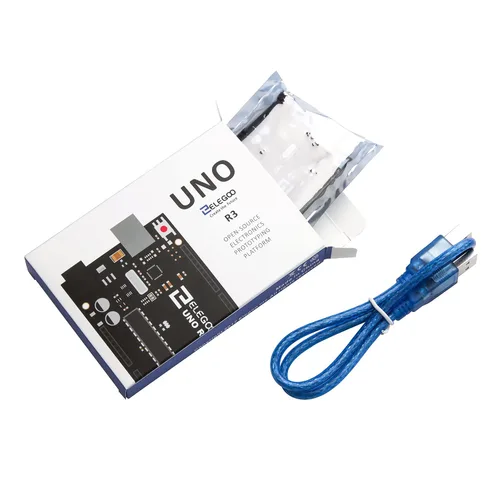 Vista 6 de ELEGOO Placa UNO R3 ATmega328P con cable USB (compatible con Arduino) para Arduino Compatible with Arduino IDE Projects, 32KB Flash Memory, 16Mhz
