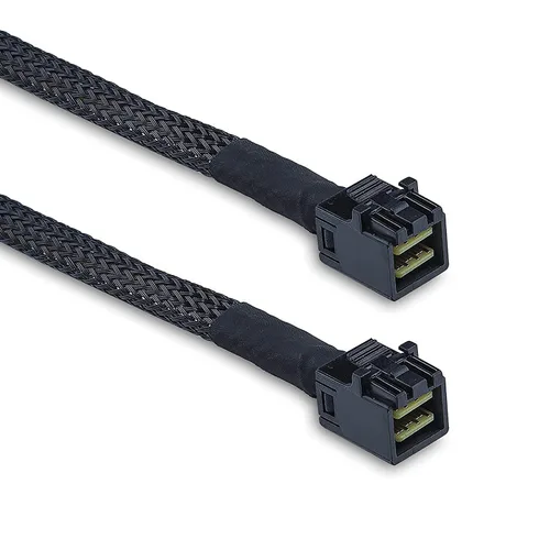 Vista 2 de 10Gtek SFF-8643 a SFF-8643 12G Mini SAS HD Cable interno con banda lateral, para placa trasera NVMe/controlador RAID, 100 ohmios, recto a recto, 1.0