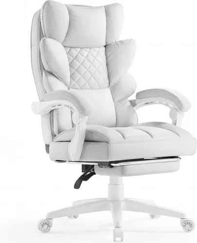 Vista 12 de Dowinx Silla de oficina grande y alta con cojín de resorte de bolsillo, sillas de juegos de computadora de respaldo alto con reposabrazos
