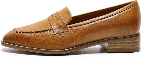 Vista 2 de Mona Flying Mocasines de cuero para mujer, estilo informal, planos, para mujeres y jóvenes