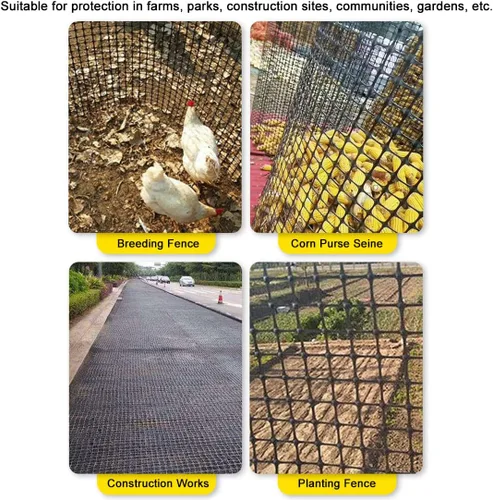 Vista 7 de Valla de plástico para jardín, barrera para animales, 3.28 x 66 pies, valla de plástico duro resistente, rollo de valla temporal de seguridad Negro