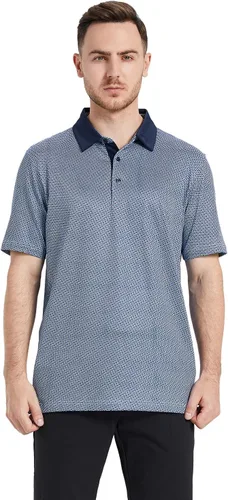 Vista 2 de Men's Golf Polo Shirts Short Sleeve Striped Performance Moisture Wicking Dry Fit Golf Shirts for Men