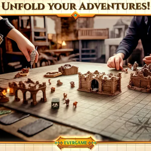 Vista 4 de 10 alfombrillas de juego DND + más – Incluye 6 mapas de batalla de juego de mesa de Calabozos y Dragones – Cuadrícula cuadrada de 1 pulgada – Arenas