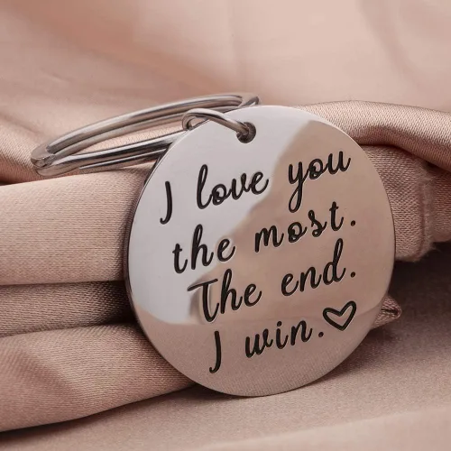 Vista 2 de Llavero para pareja, regalo para él y ella para novia, novio, esposa, regalo de aniversario, cumpleaños, boda, regalo de esposa, Hubby, día de San