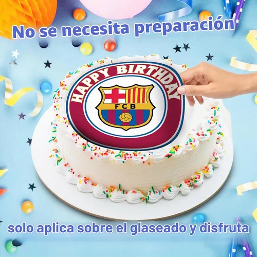 Vista 4 de 7.5 Barcelona Cake Topper – Decoración redonda comestible para tarta de cumpleaños, pastel de feliz cumpleaños