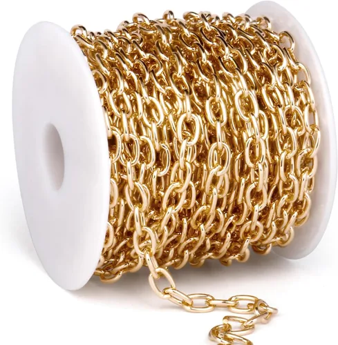 Vista 10 de 33 Pies de Cadenas de Cable Rolo Negro, 4 MM de Cadena de Eslabones O de Cable Ovalado de Aluminio Banado en Negro en Carrete a Granel para Hacer