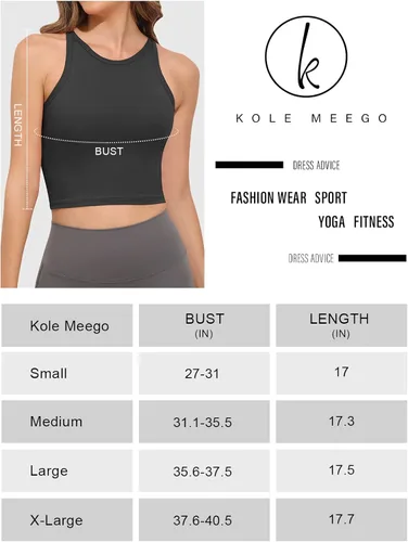 Vista 6 de Kole Meego Camisetas cortas para mujer camisetas sin mangas de entrenamiento cuello alto camisetas de yoga camisetas atléticas paquete de 4