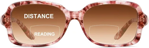 Vista 11 de JM Gafas de Lectura Bifocales Clásicas Rectangulares Elegantes Gafas de Sol Lectoras para Mujeres Todo Negro +1.25