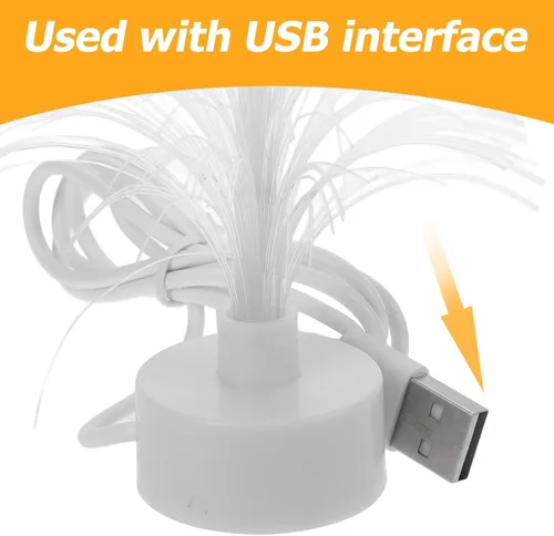 Vista 4 de Árbol de Navidad USB de fibra óptica con cambio de color para mesa de fiesta de Navidad
