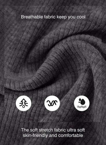 Vista 5 de JMIERR Camisas Henley para hombre con cuello redondo y botones