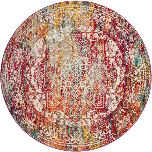 Vista 3 de Unique Loom Richmond Collection - Alfombra de área con medallón (7 pies 1 pulgada, redonda, multicolor y negro)