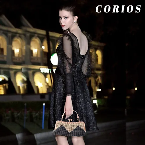 Vista 2 de Bolso de mano de noche para mujer, bolso de cristal con diamantes de imitación
