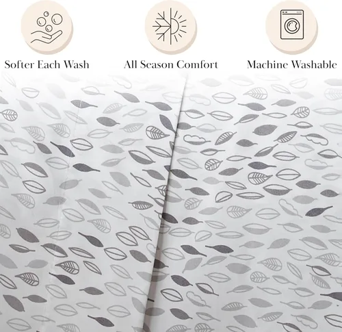 Vista 160 de Southshore Fine Living, Inc. Colección Winter Brush, juego de sábanas de 3 piezas para cama individual, sábana bajera con bolsillo profundo de 14
