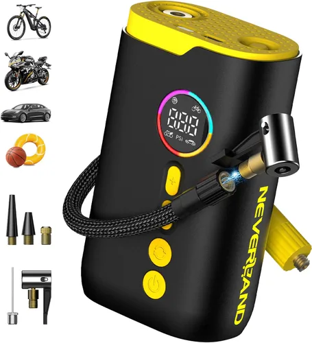 Vista 10 de Neverland Tire Inflator Portable Air Compressor - 150 PSI Electric Air Pump for Car Tires with Auto Shutoff Function, Cordless Tire Air Pump for