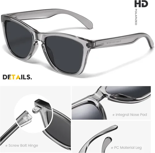 Vista 3 de Gafas de sol polarizadas para hombre y mujer, lentes de espejo retro para conducir, pescar, protección UV400