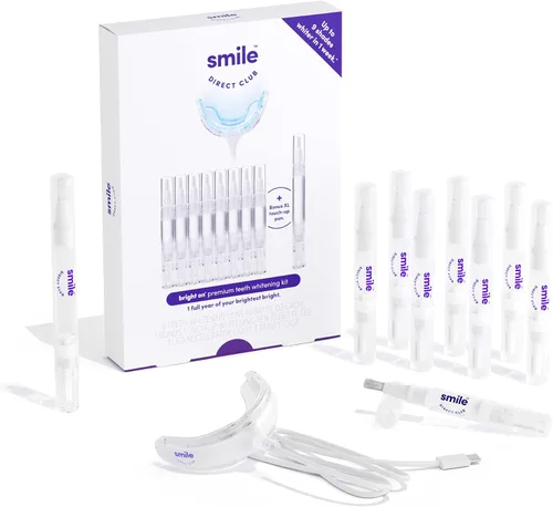 Vista 2 de SmileDirectClub Kit de blanqueamiento dental con luz LED, paquete de 9 bolígrafos de gel, peróxido de hidrógeno de fuerza profesional, sin dolor
