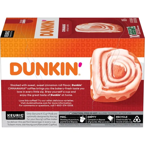 Vista 4 de Dunkin' Bakery Series Café con Sabor a Rollo de Canela, 10 Cápsulas Keurig K-Cup