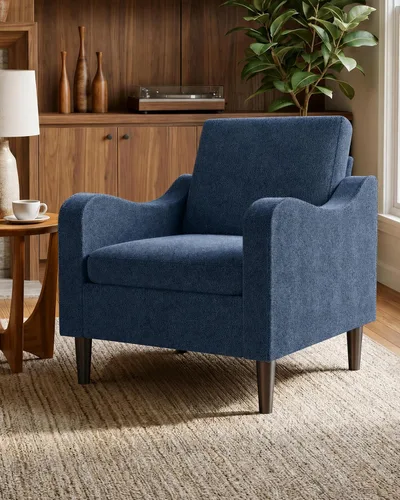 Vista 12 de LEVELEVE Silla con brazo Accent – marrón claro, silla de lectura cómoda tapizada para sala de estar, dormitorio, apartamento, sala de espera