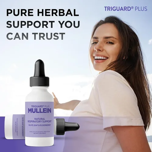 Vista 8 de TriGuard MULLEIN Plus - Extracto de hoja de gordolobo, extracto de saúco y extracto de hoja de olivo 2 onzas líquidas Apoya la función