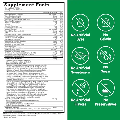Vista 5 de Force Factor Suplemento Smarter Greens para apoyar la salud intestinal