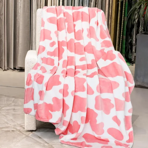 Vista 44 de Manta de vaca para niños de 40 x 50 pulgadas, ropa de cama de forro polar ultrasuave para niños y niñas, manta ligera para cochecito de bebé, bonita