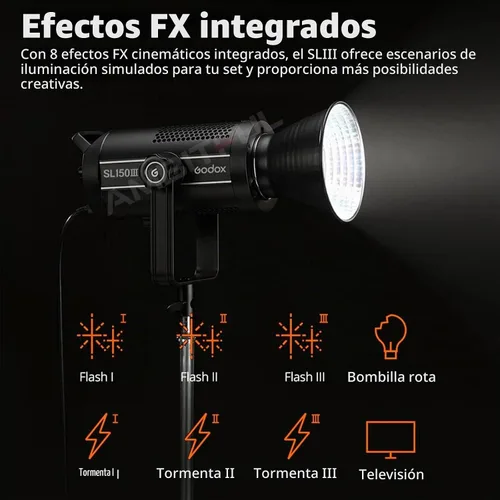 Vista 8 de Godox SL150III SL150WIII 160W Luz de vídeo continua Fotografía LED