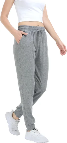 Vista 4 de Pantalones deportivos con bolsillos para mujer, para descansar, yoga, entrenamiento, correr, pantalones casuales, paquete de 3