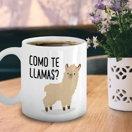 Vista 5 de Como Te Llama Taza – Regalos de temática de llama Gag de taza de café para los amantes de la llama