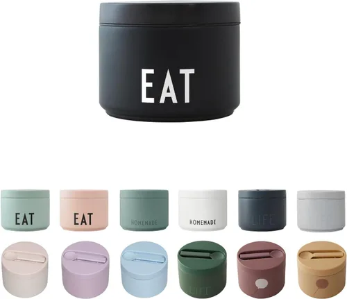 Vista 11 de Design Letters Tazón de comida aislado con cuchara/tenedor Termo para tapa de fugas de alimentos calientes Tarro de alimentos aislado de boca